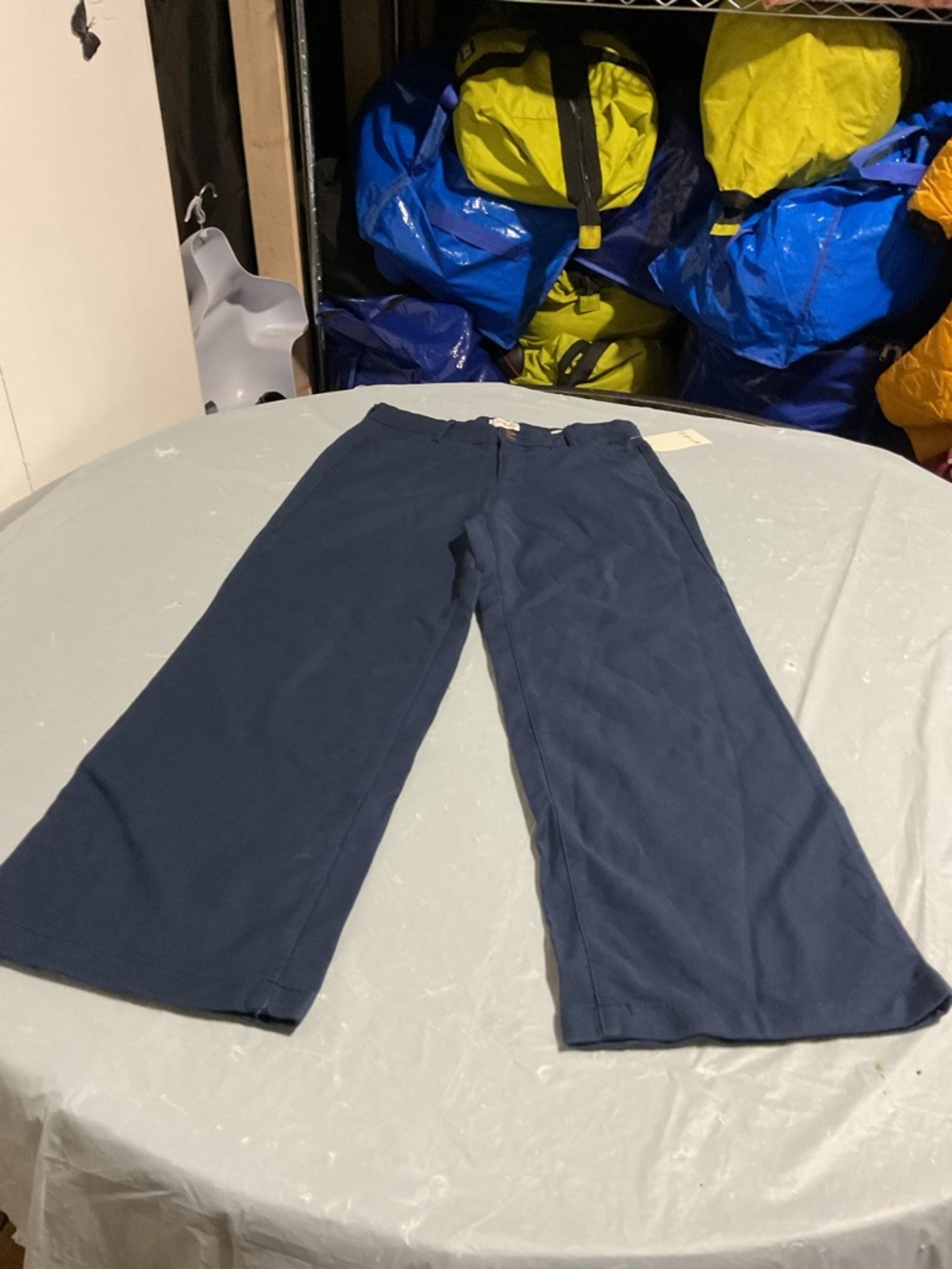 belk Navy Blue Petite Wide-Leg Pants 10115